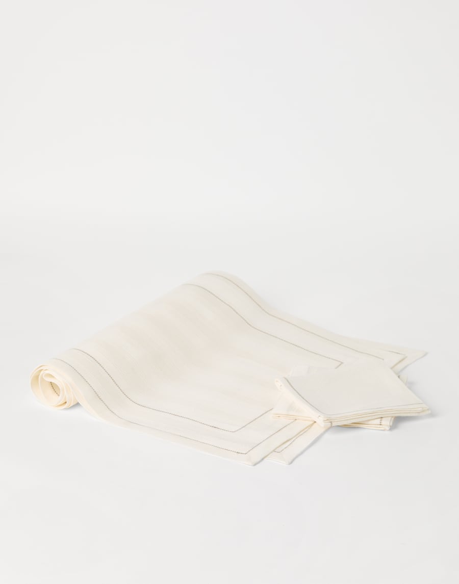 Set runner e tovaglioli Bianco Lifestyle - Brunello Cucinelli