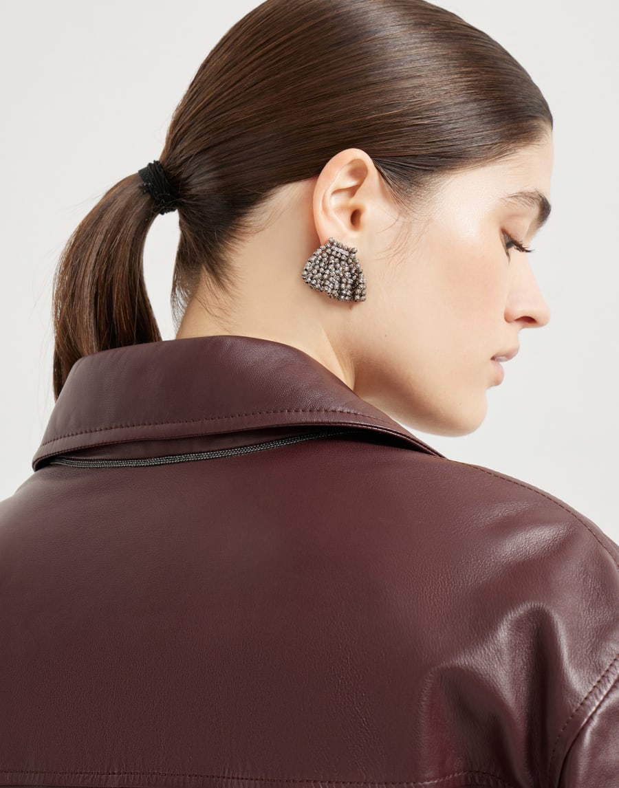 Soft nappa leather bomber jacket Amaranth Woman - Brunello Cucinelli