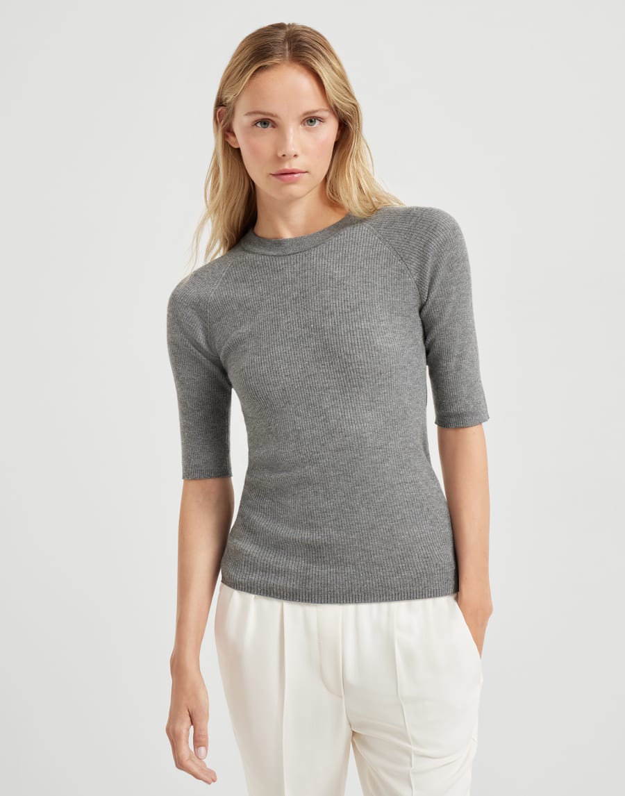 Maglia in cashmere Sparkling Piombo Donna - Brunello Cucinelli