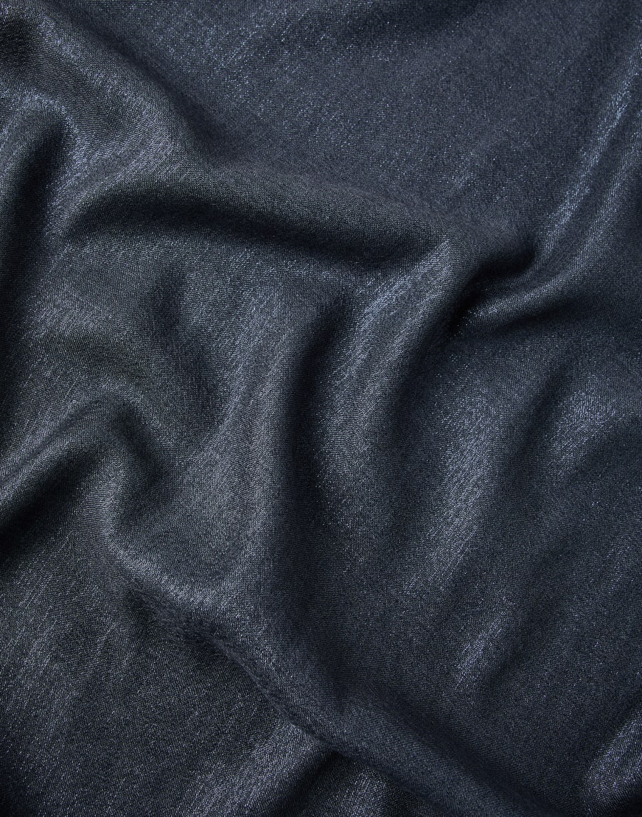 Cashmere and silk sparkling scarf Blue Woman - Brunello Cucinelli