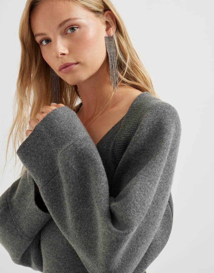 Cashmere double knit shrug Lead Woman - Brunello Cucinelli