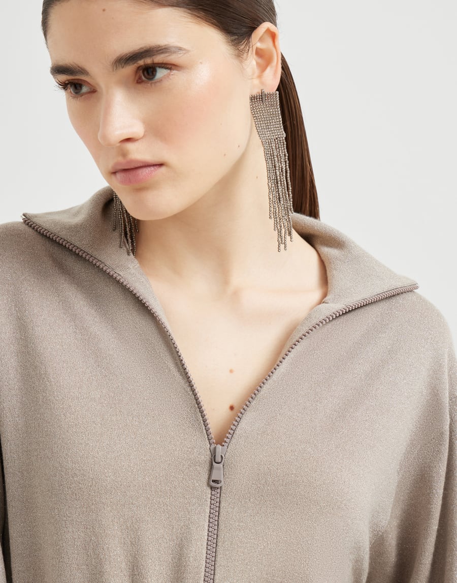 Cashmere and silk cardigan Camel Woman - Brunello Cucinelli