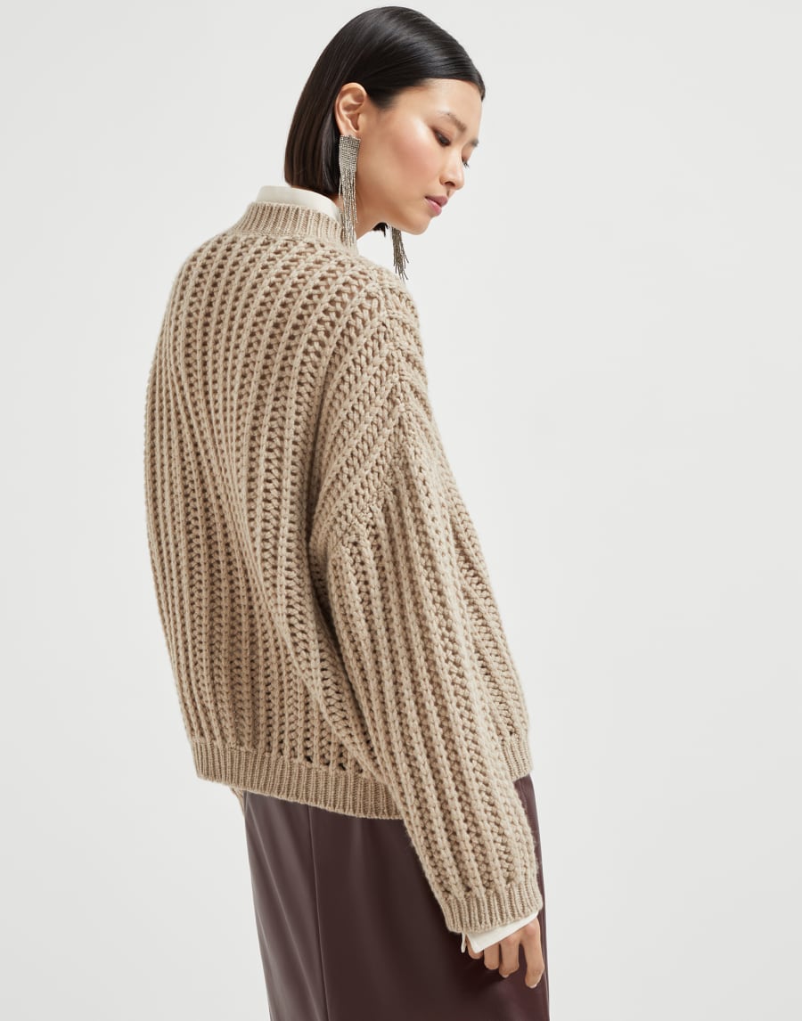 Cashmere Feather yarn sweater Brown Woman - Brunello Cucinelli