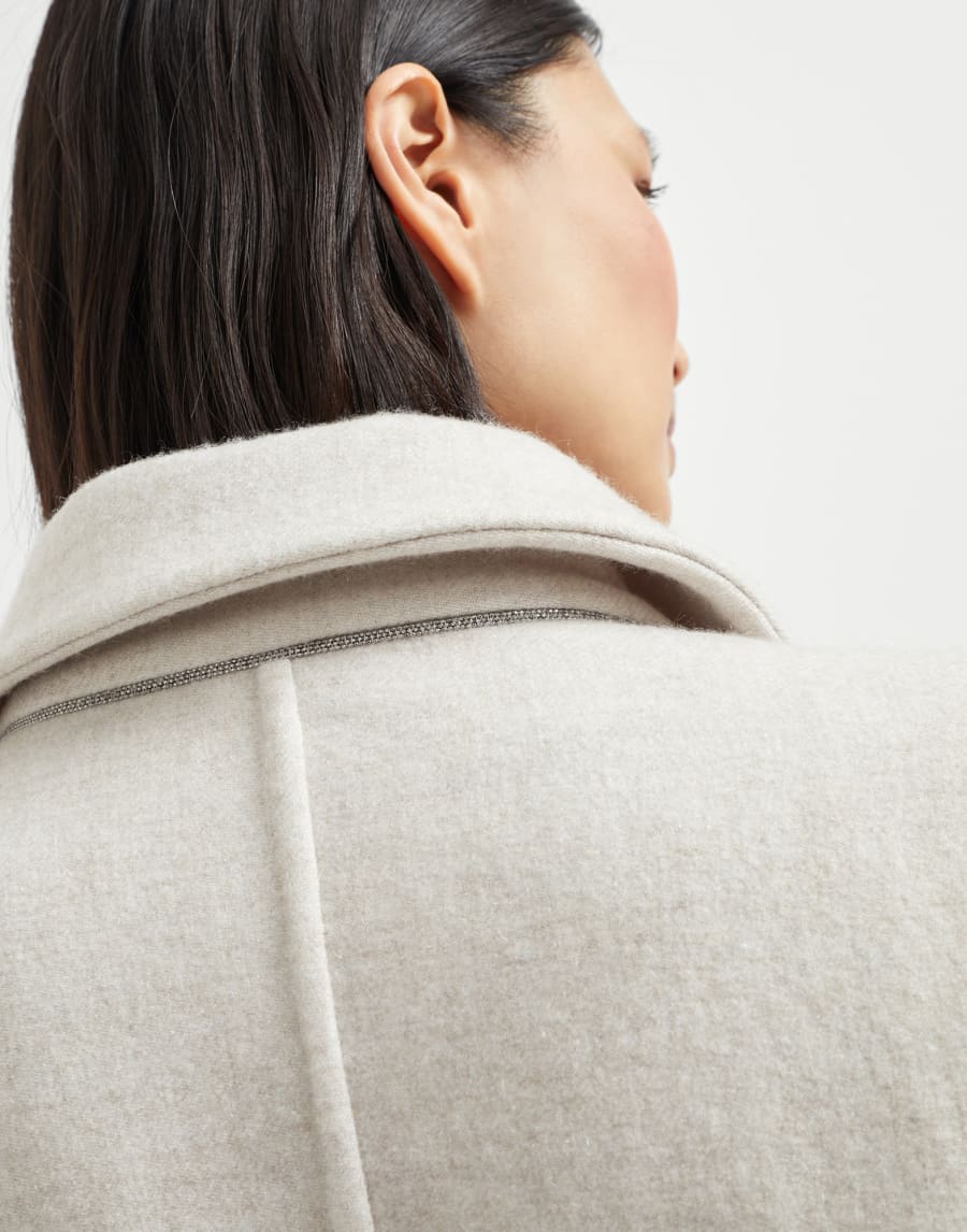 Cozy cashmere cloth coat Cool Beige Woman - Brunello Cucinelli