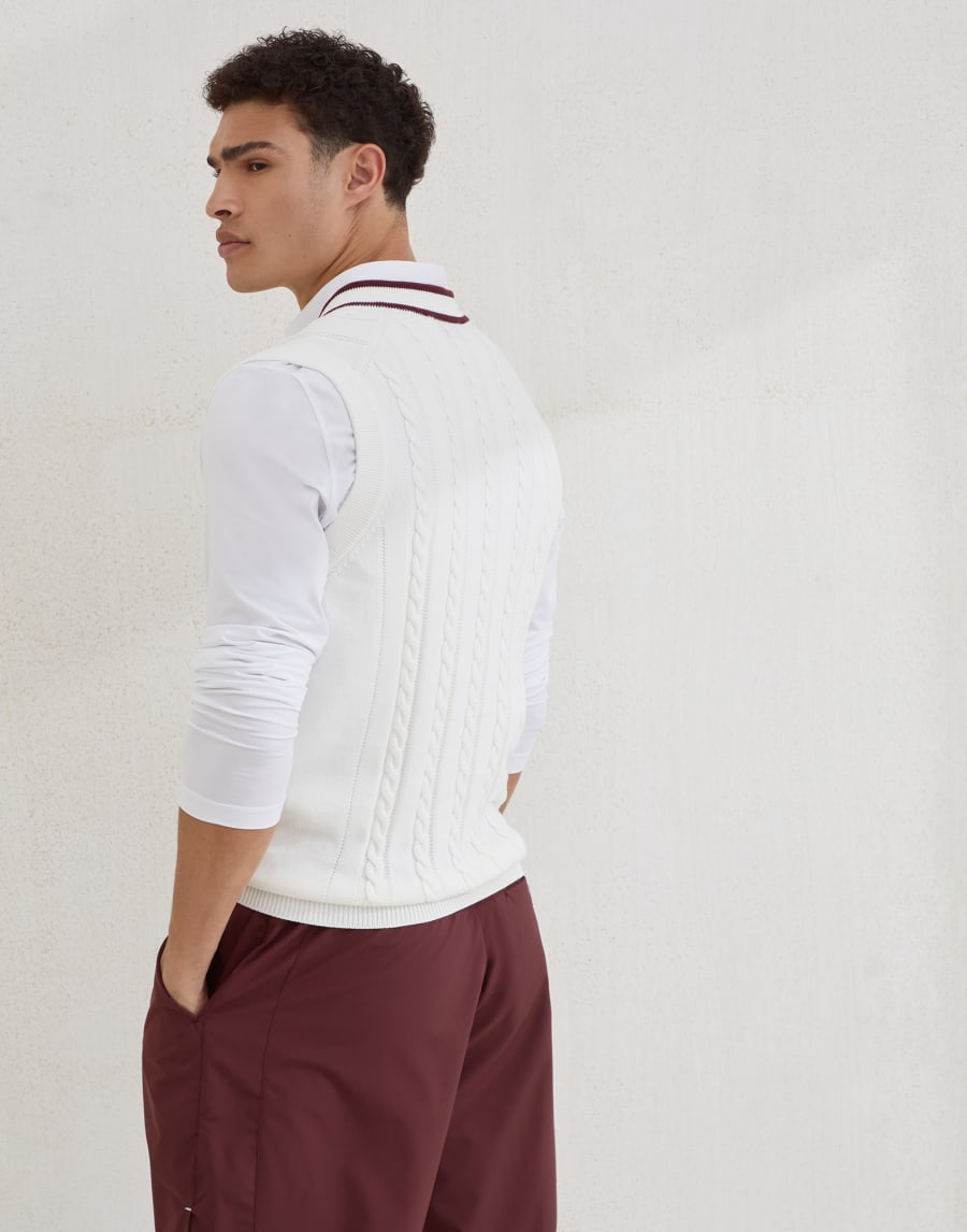 Chaleco trenzado Panamá Hombre - Brunello Cucinelli