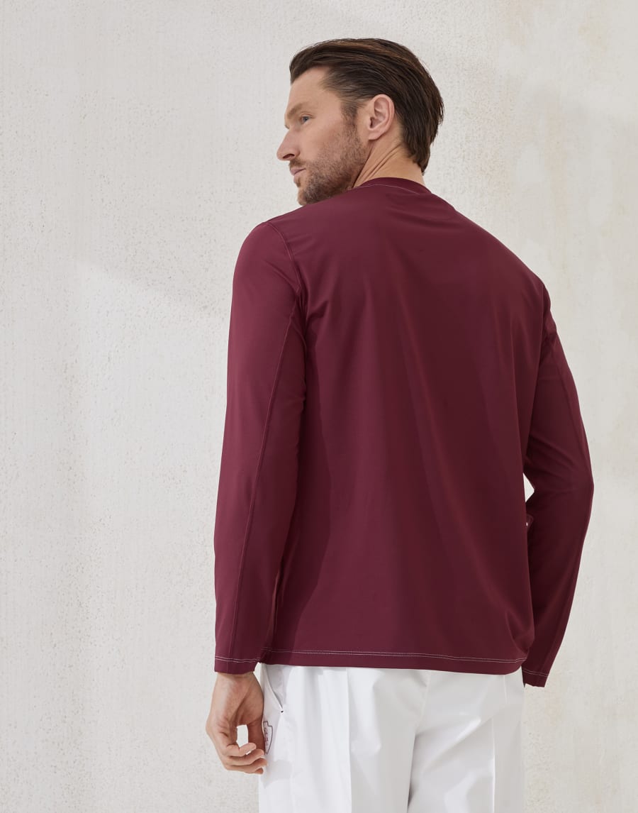 Long sleeve T-shirt Amaranth Man - Brunello Cucinelli