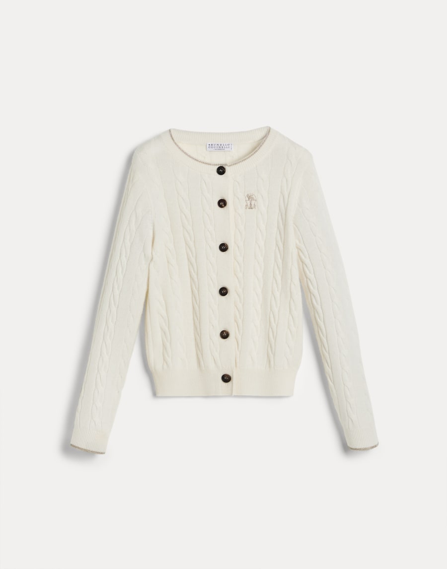 Cardigan point torsade Panama Fille - Brunello Cucinelli