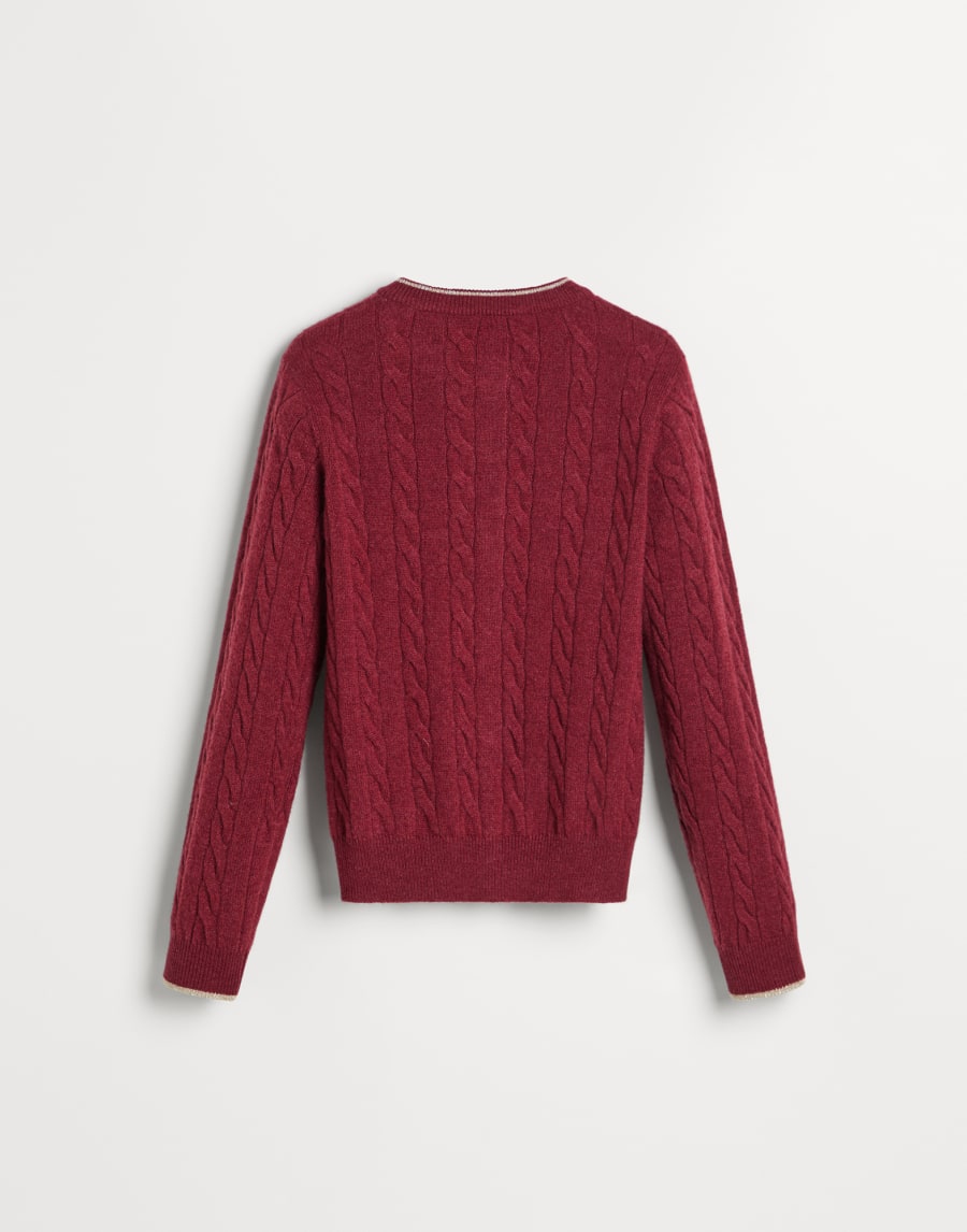 Cable knit cardigan Red Girls - Brunello Cucinelli