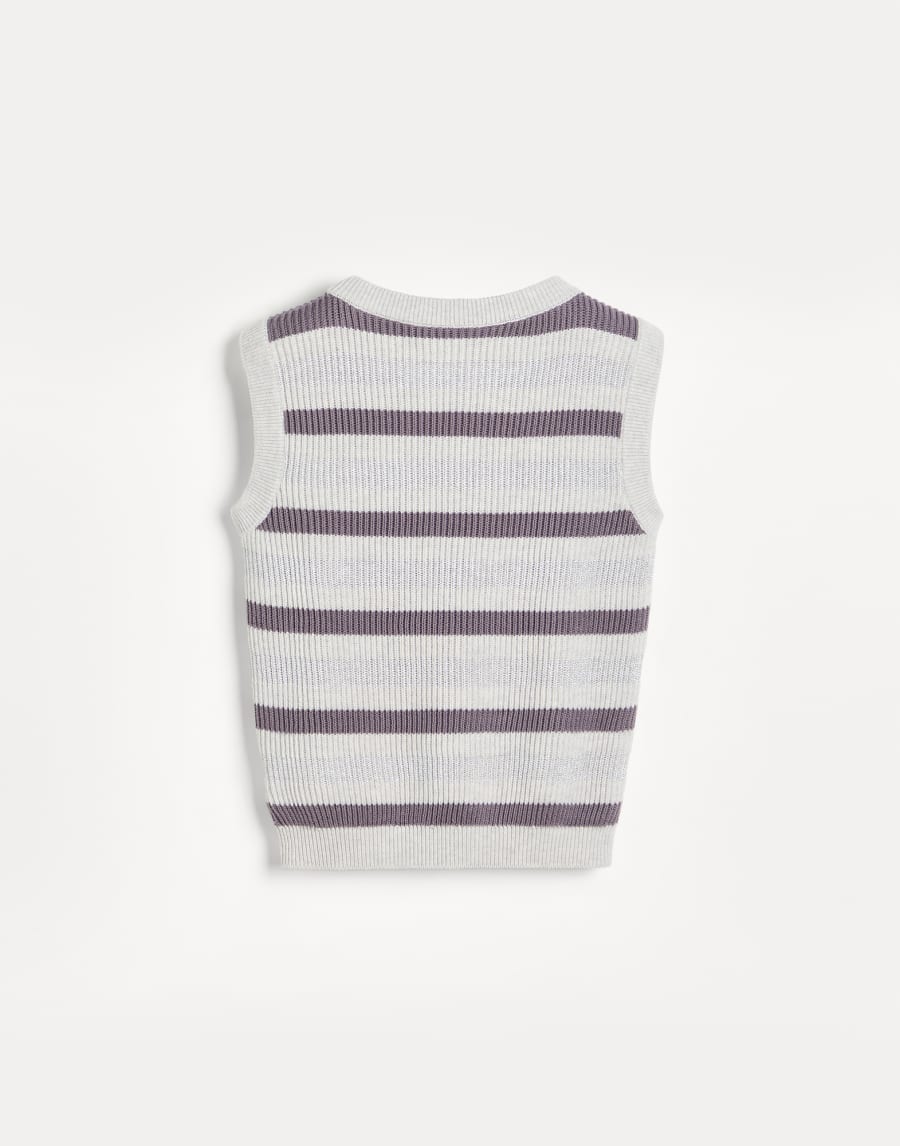 Топ Sparkling Stripes из хлопка Серый Девочки - Brunello Cucinelli