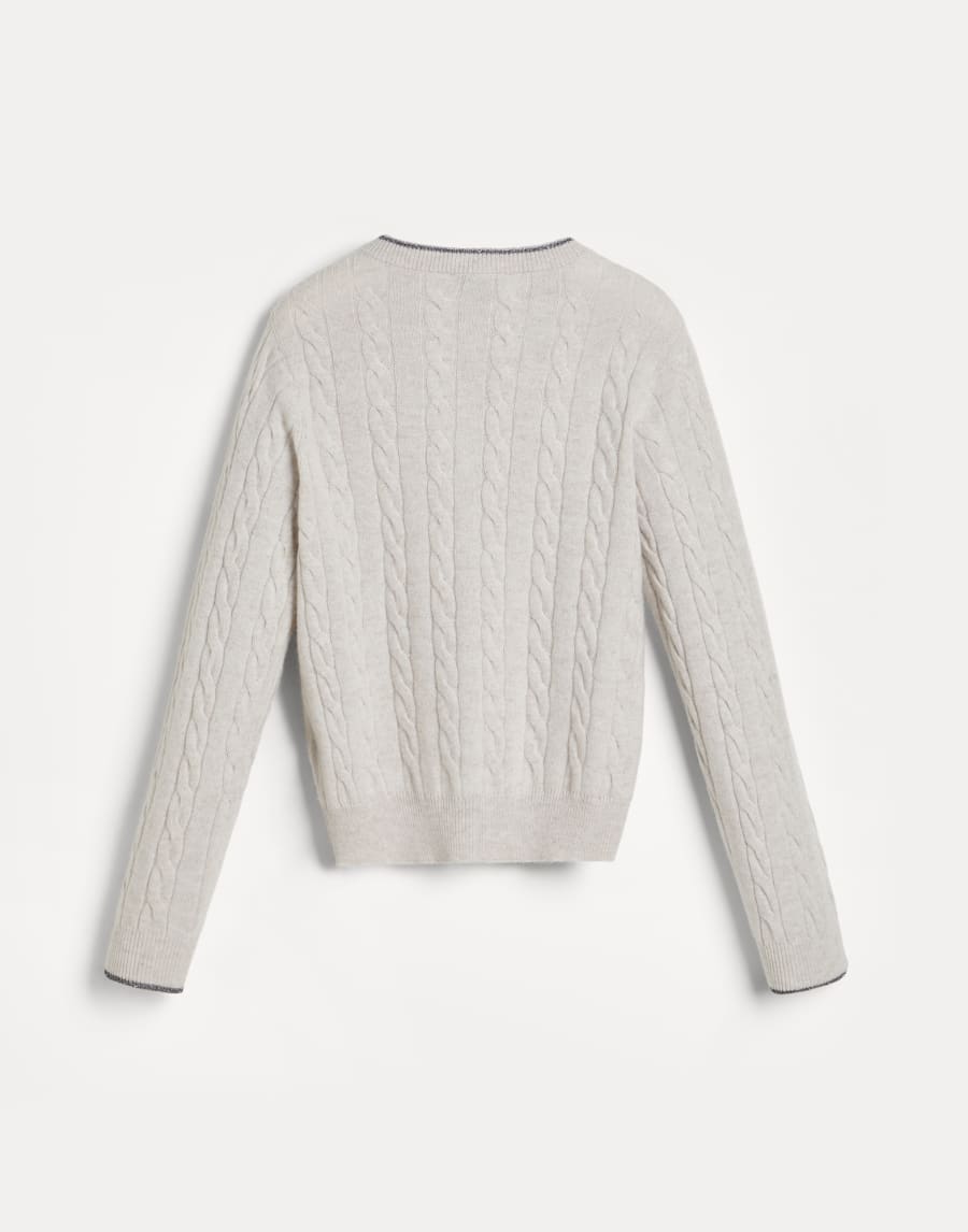 Cable knit cardigan Light Grey Girls - Brunello Cucinelli