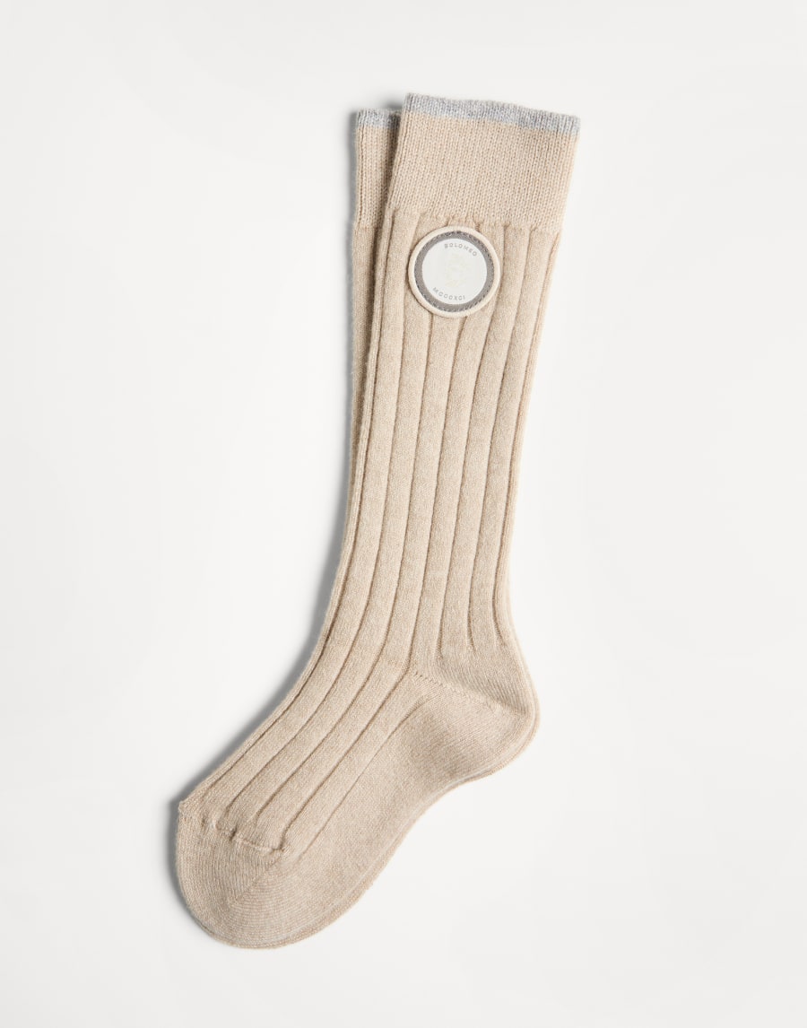 Calzini in maglia di cashmere Beige Bambino - Brunello Cucinelli