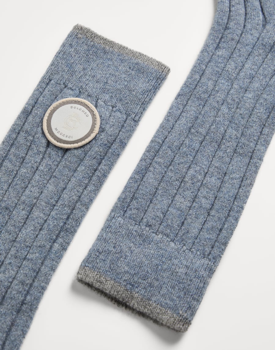 Chaussettes en maille de cachemire Bleu Ciel Garçon - Brunello Cucinelli