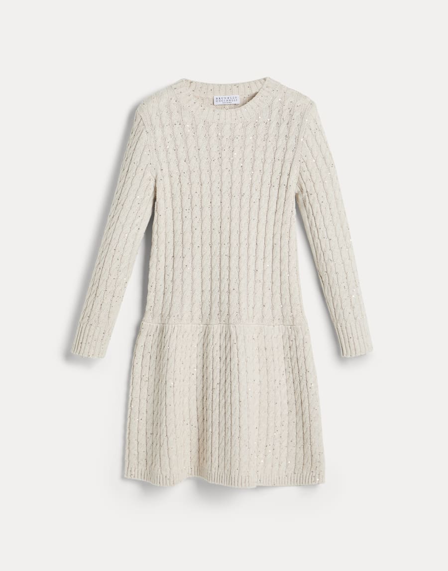 Abito in maglia a treccia Avena Bambina - Brunello Cucinelli