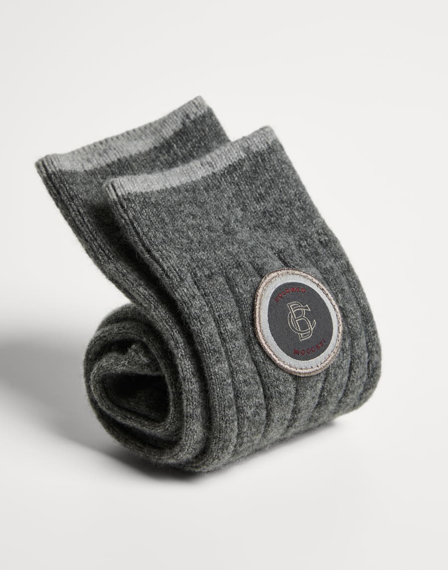 Cashmere knit socks Anthracite Boys - Brunello Cucinelli
