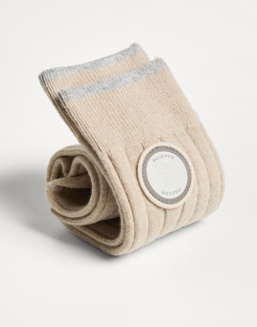 Chaussettes en maille de cachemire Beige Garçon - Brunello Cucinelli