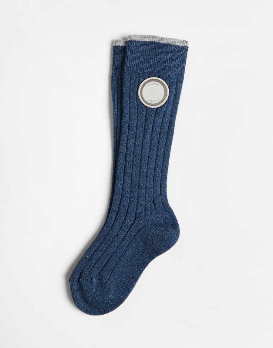 Calzini in maglia di cashmere Indaco Bambino - Brunello Cucinelli