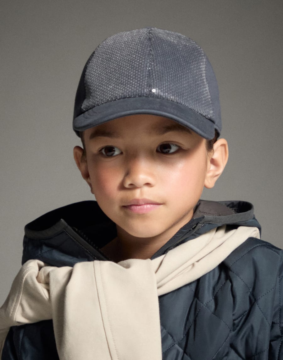 Baseball cap with embroidery Blue Girls - Brunello Cucinelli