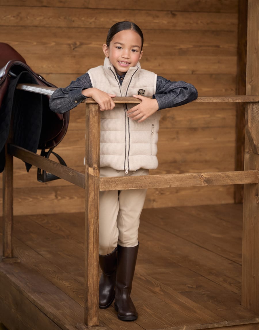 Equestrian down jacket Buff Girls - Brunello Cucinelli
