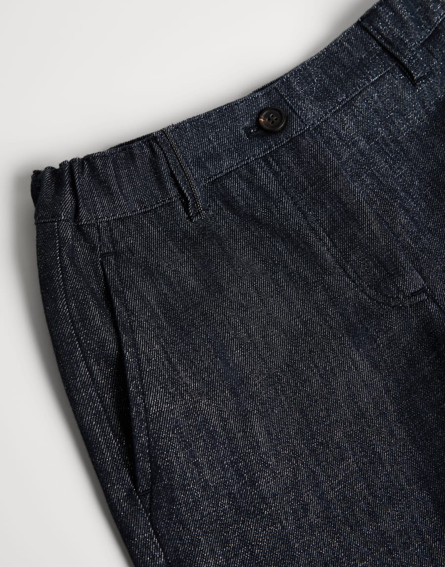 Pantalon Crop Square Denim Foncé Fille - Brunello Cucinelli