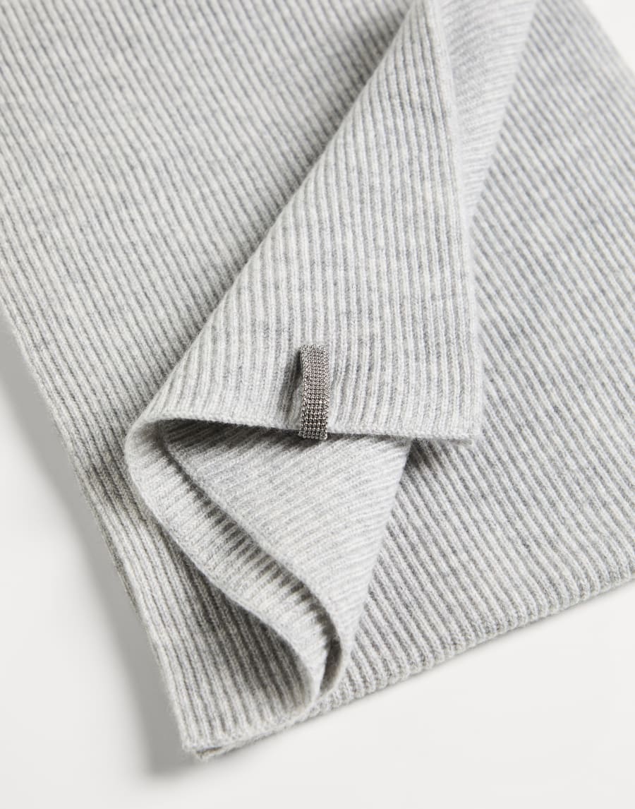 Cashmere knit scarf Light Grey Girls - Brunello Cucinelli