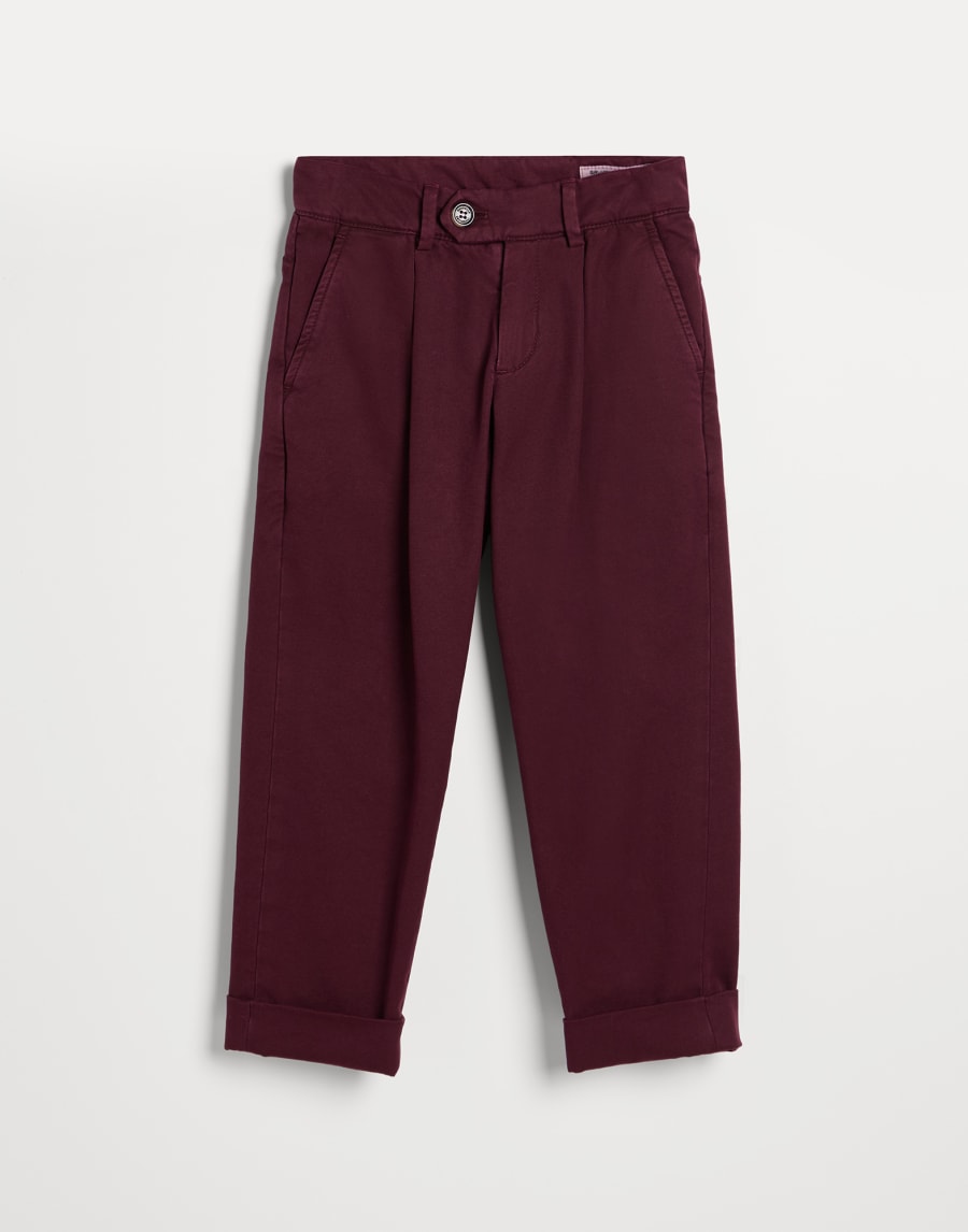 Pantalón de gabardina Amaranto Niño - Brunello Cucinelli