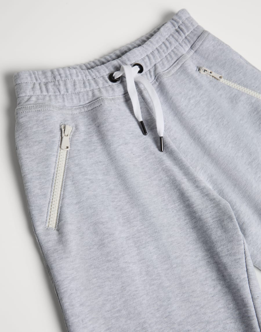 Smooth French terry trousers Light Grey Girls - Brunello Cucinelli