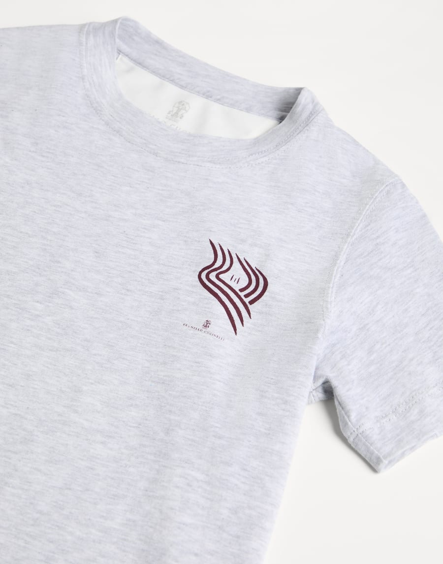 Футболка с принтом Светло-Серый Мальчики - Brunello Cucinelli