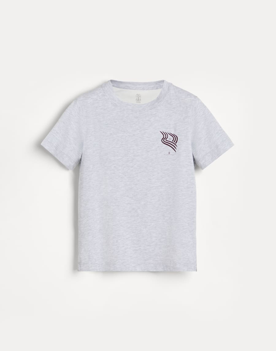 T-shirt with print Light Grey Boys - Brunello Cucinelli