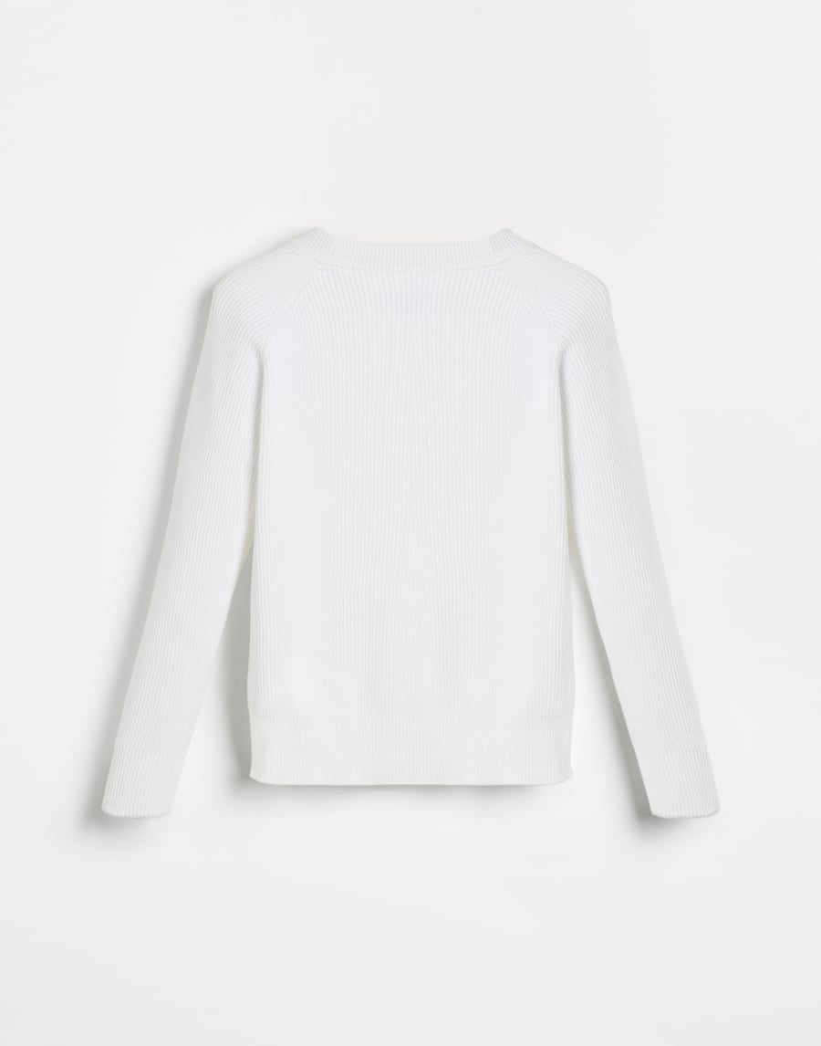 English Rib knit sweater White Boys - Brunello Cucinelli