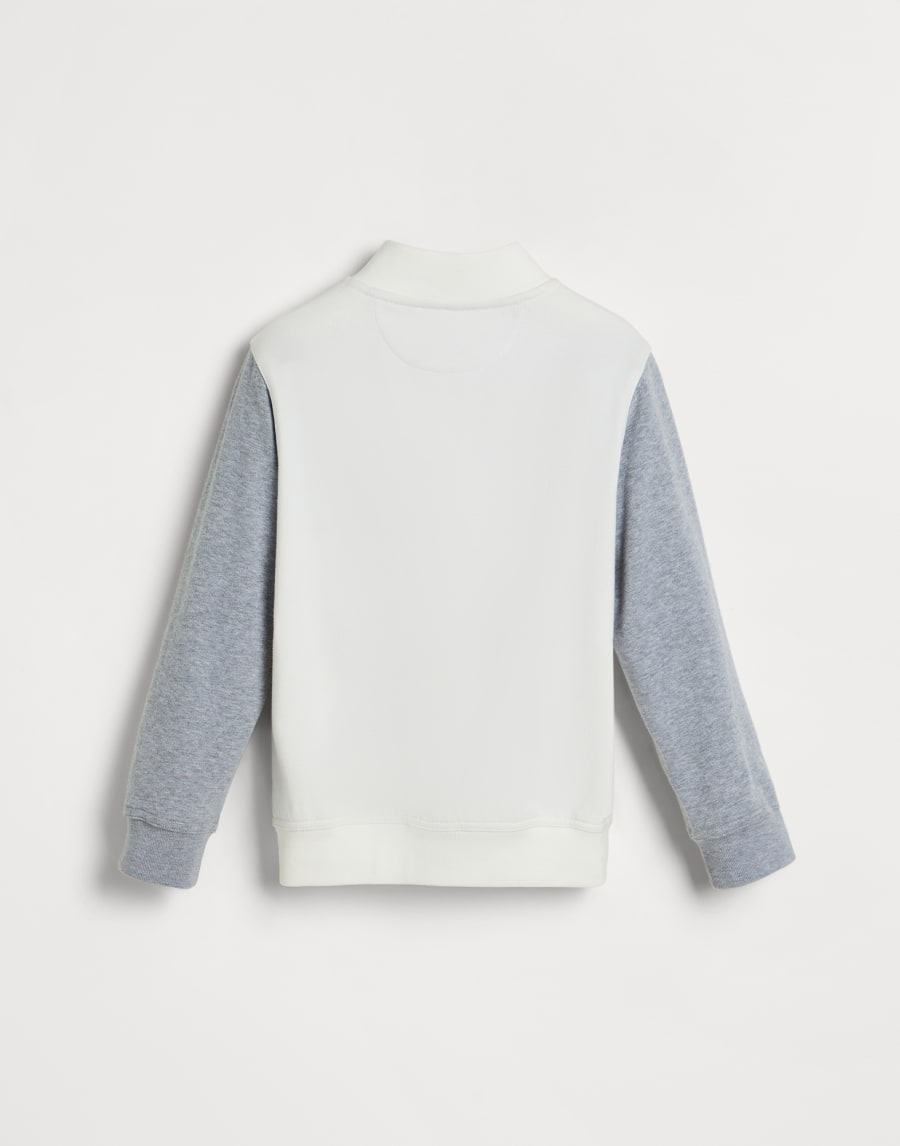 Bomber-style sweatshirt Light Grey Boys - Brunello Cucinelli
