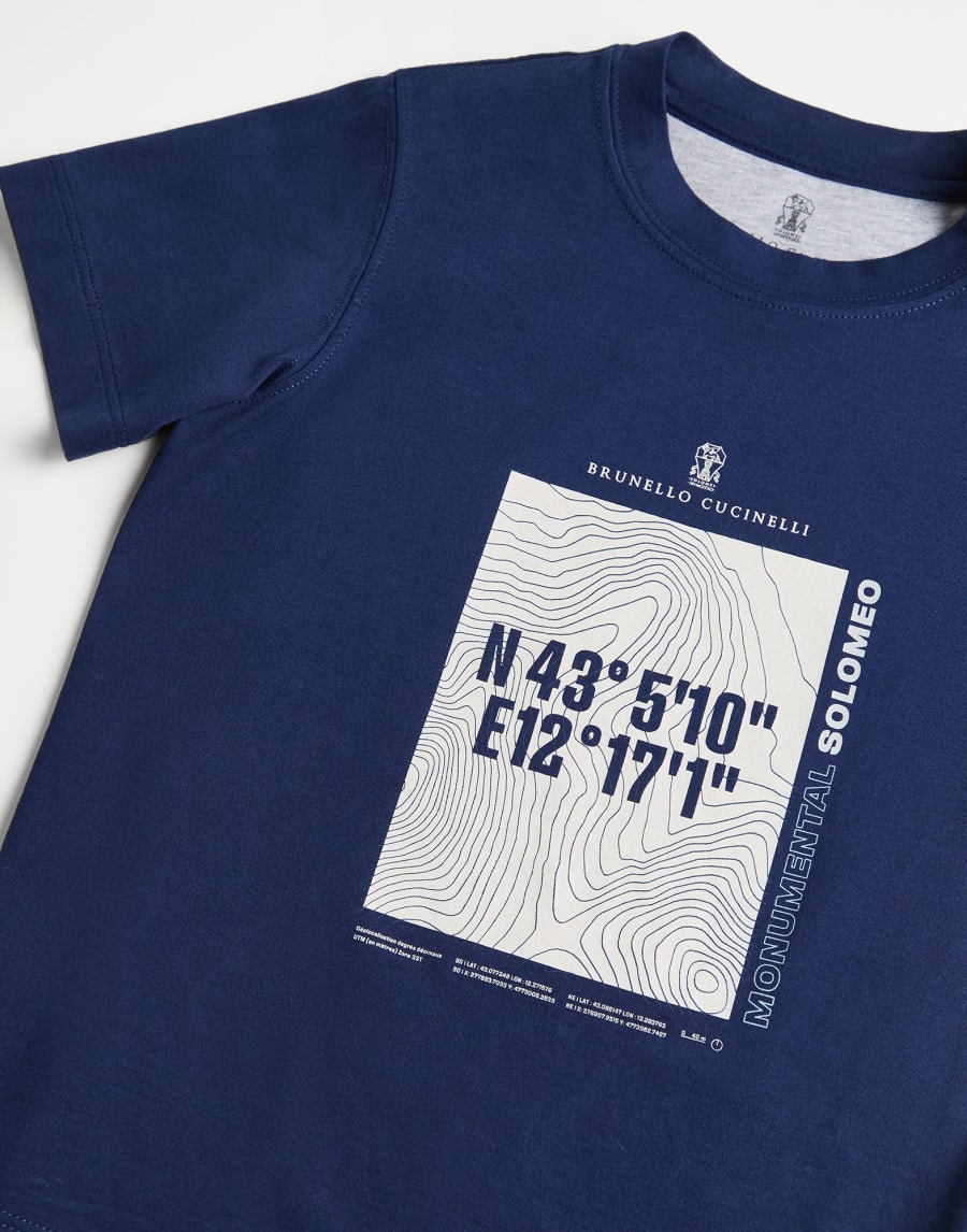 Jersey T-shirt Blue Boys - Brunello Cucinelli