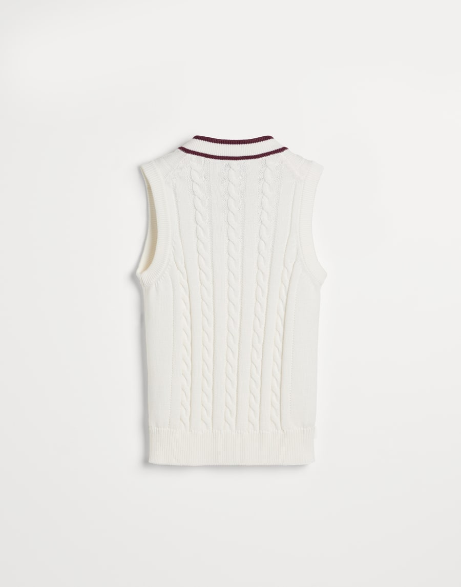 Cotton knit vest White Boys - Brunello Cucinelli