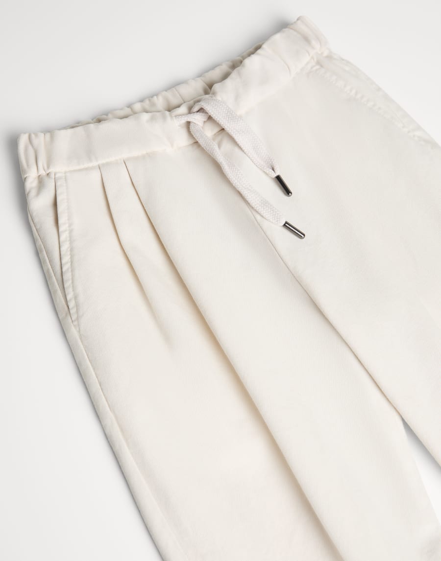 Gabardine trousers with drawstring Panama Boys - Brunello Cucinelli