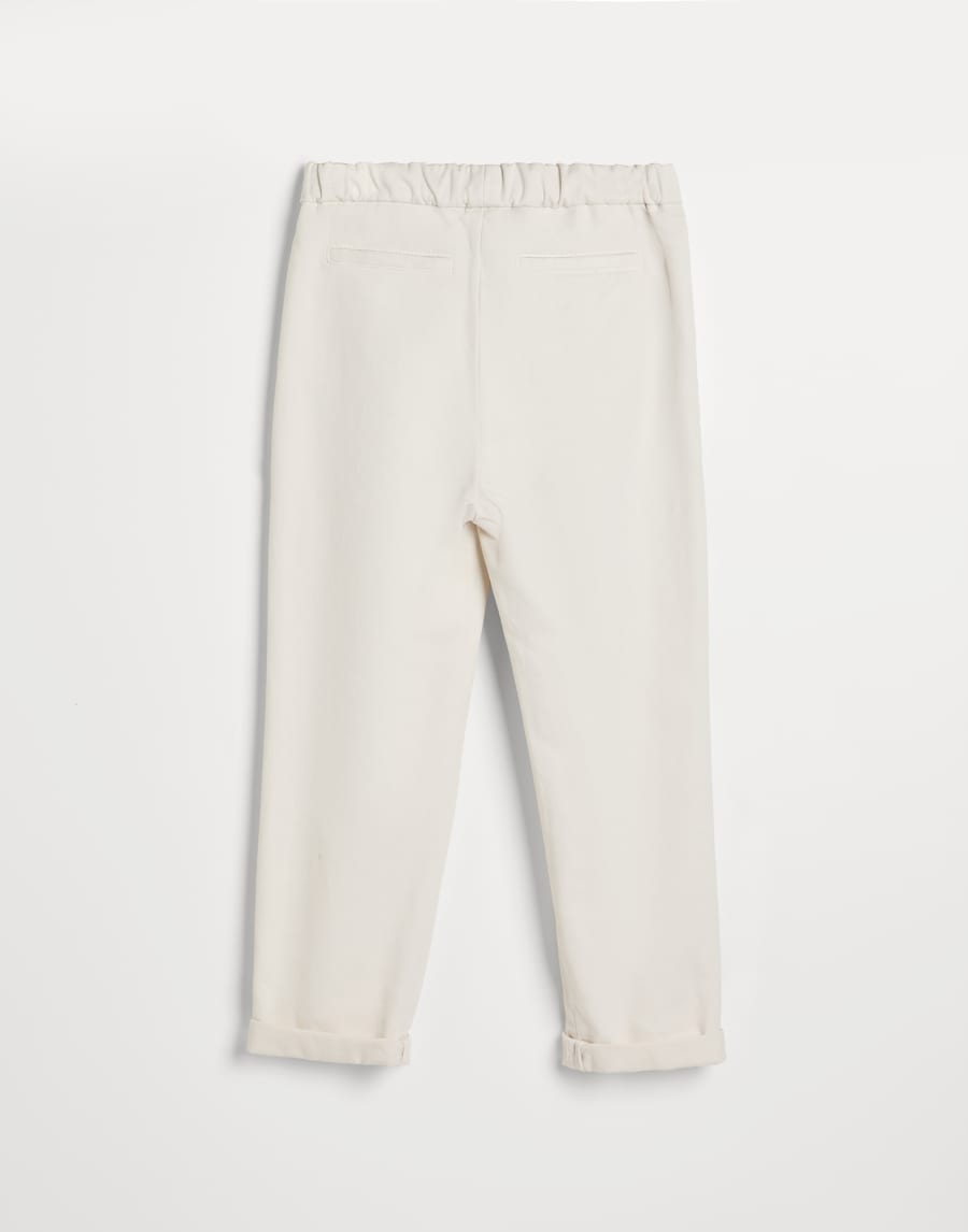 Gabardine trousers with drawstring Panama Boys - Brunello Cucinelli