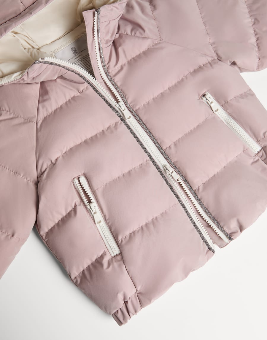 Water-resistant taffeta down jacket Pink Girls - Brunello Cucinelli