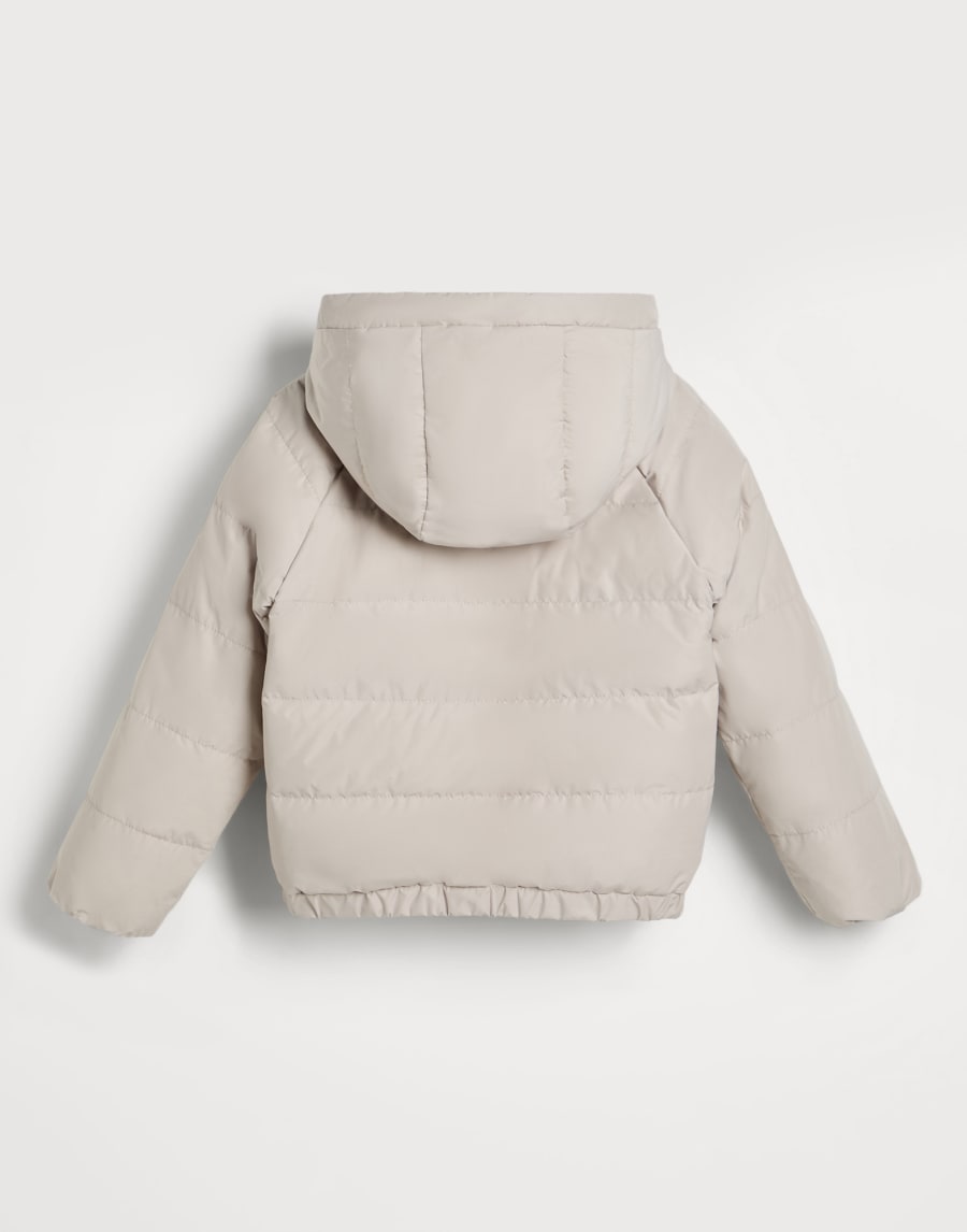 Water-resistant taffeta down jacket Beige Silk Girls - Brunello Cucinelli