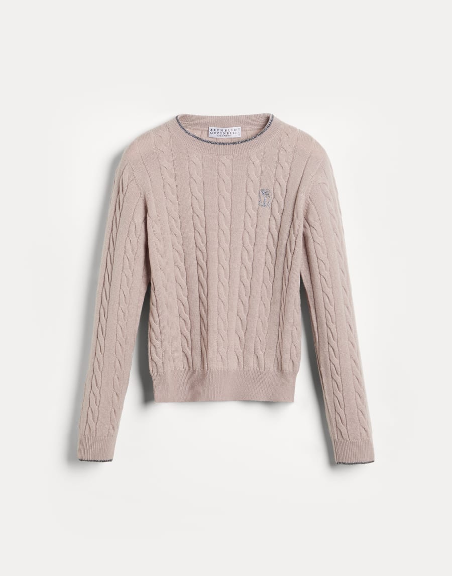 Cable knit sweater Pink Girls - Brunello Cucinelli