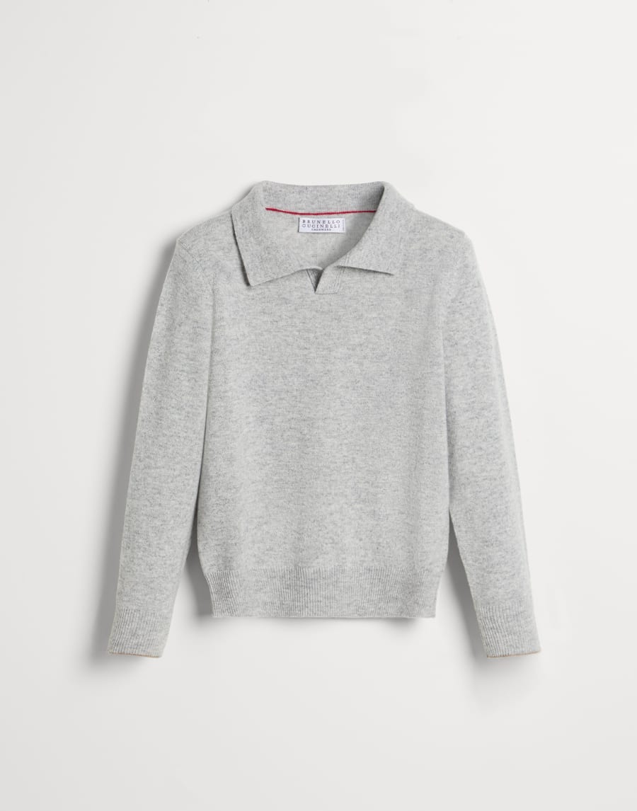 Polo-style sweater Light Grey Boys - Brunello Cucinelli