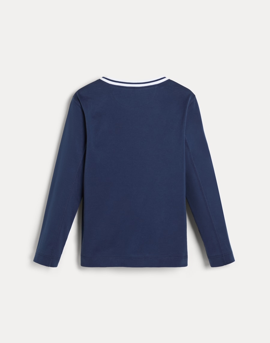 T-shirt with chest pocket Blue Boys - Brunello Cucinelli