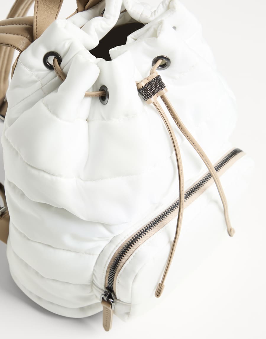 Rucksack aus Nylon Weiß Mädchen - Brunello Cucinelli