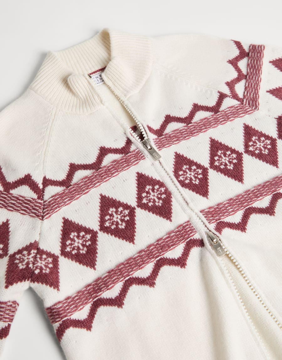 Snowflake Jacquard cardigan Panama Boys - Brunello Cucinelli