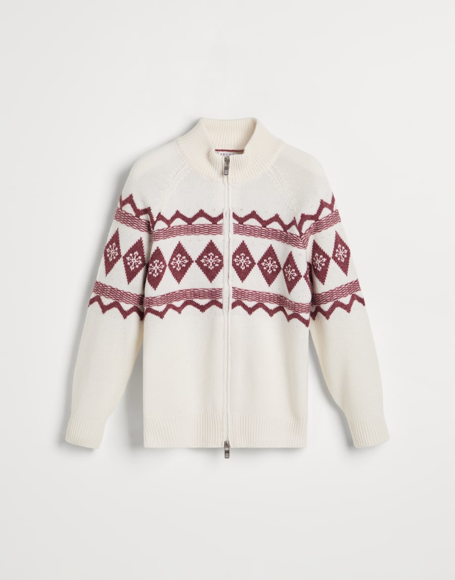 Snowflake Jacquard cardigan Panama Boys - Brunello Cucinelli