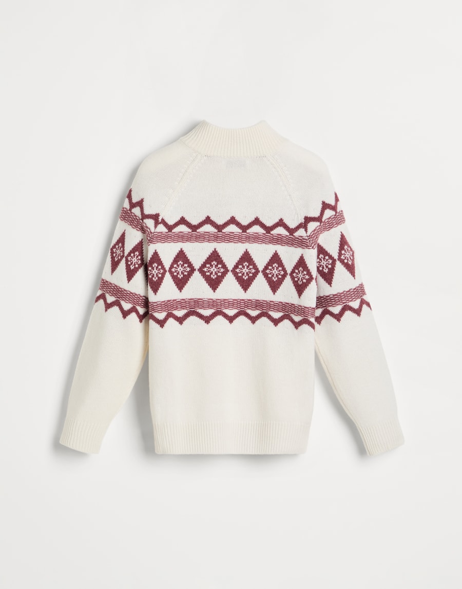 Snowflake Jacquard cardigan Panama Boys - Brunello Cucinelli
