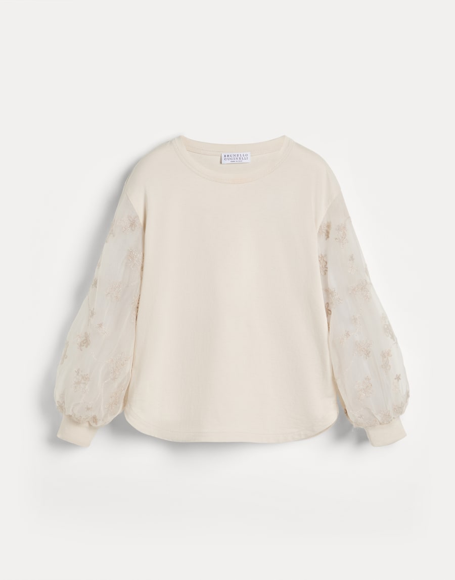 Jersey and crispy silk T-shirt Panama Girls - Brunello Cucinelli