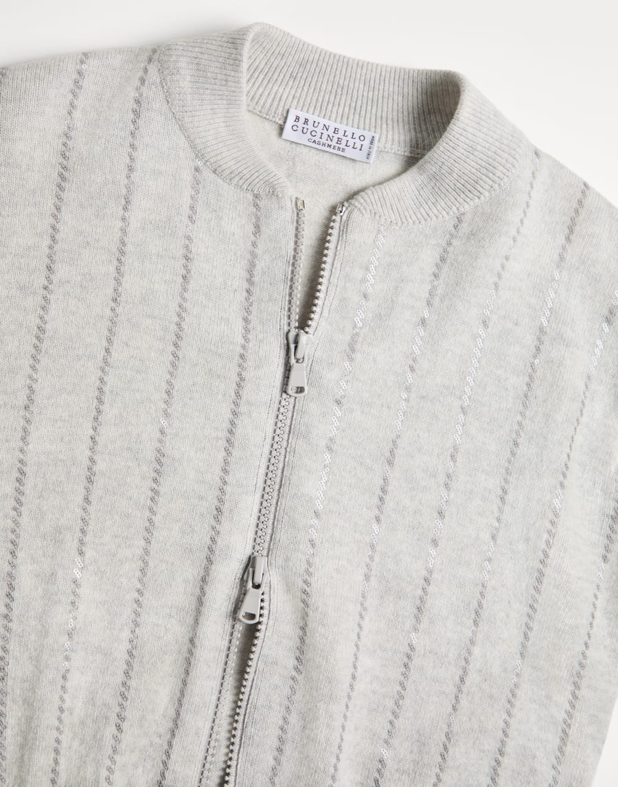 Dazzling Embroidery cardigan Light Grey Girls - Brunello Cucinelli