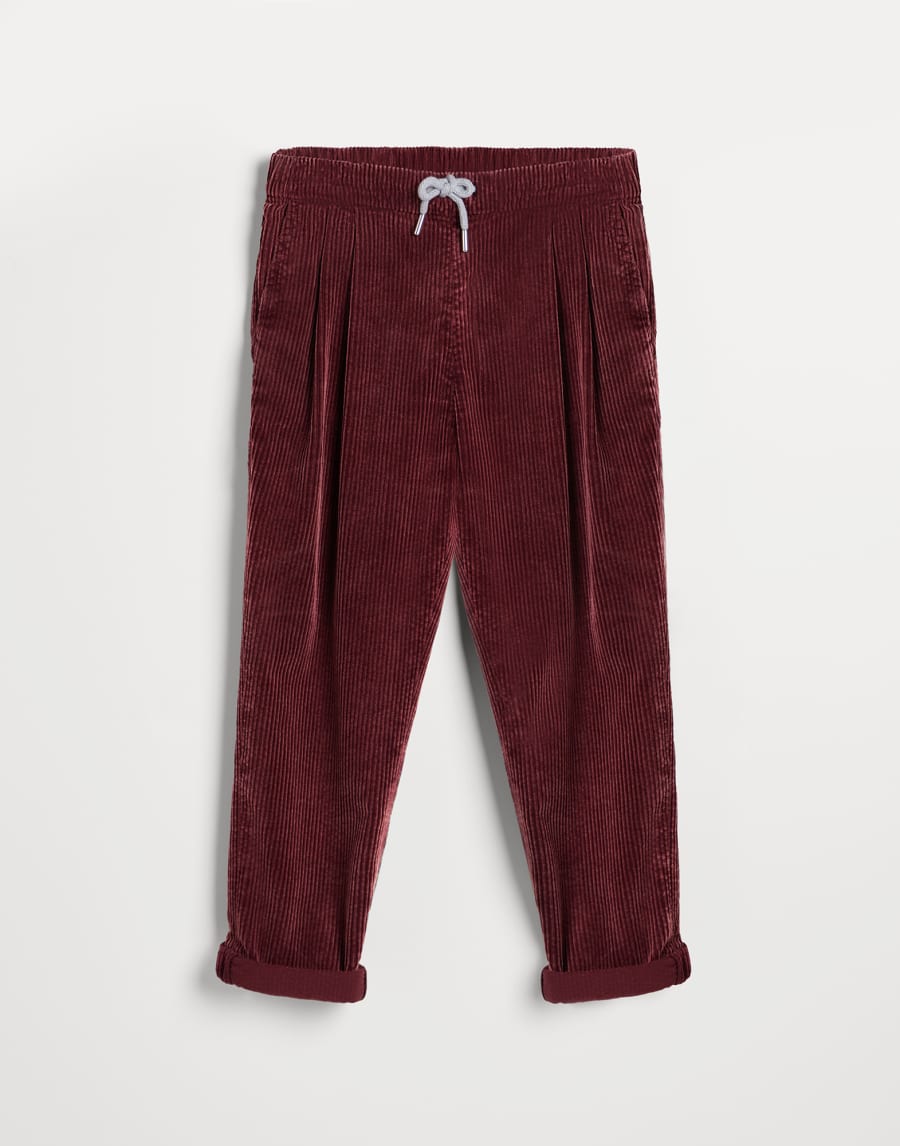 Pantalón de terciopelo de 500 líneas Amaranto Niño - Brunello Cucinelli