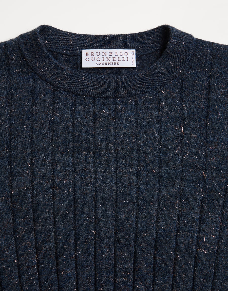 Sparkling cashmere lightweight sweater Blue Girls - Brunello Cucinelli