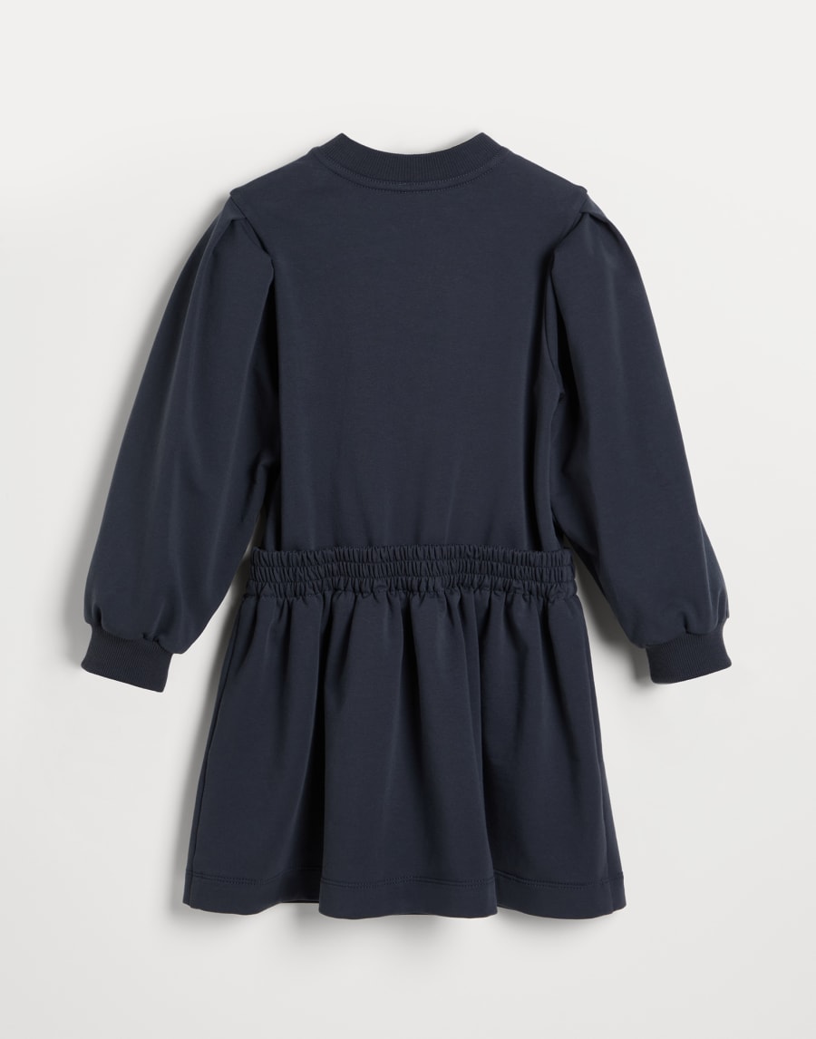French terry dress Blue Girls - Brunello Cucinelli
