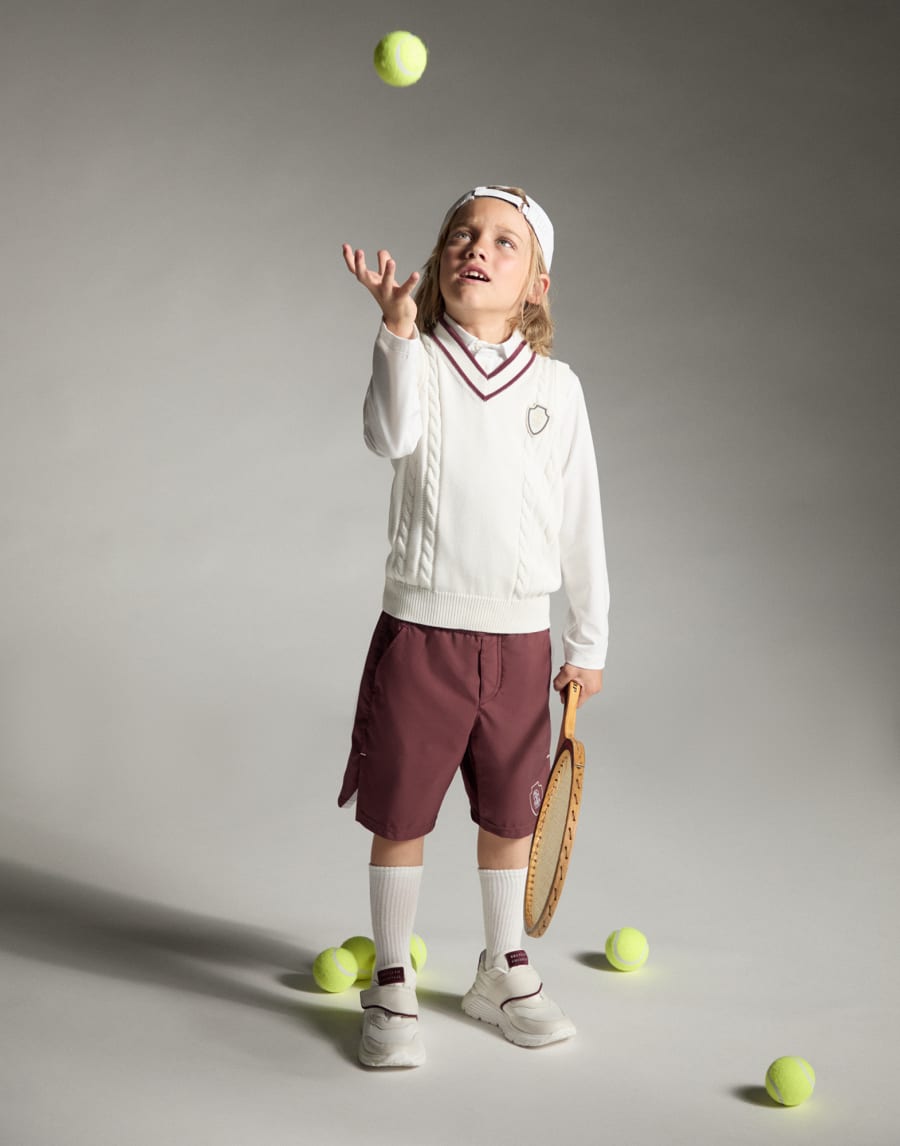 Polo with logo White Boys - Brunello Cucinelli