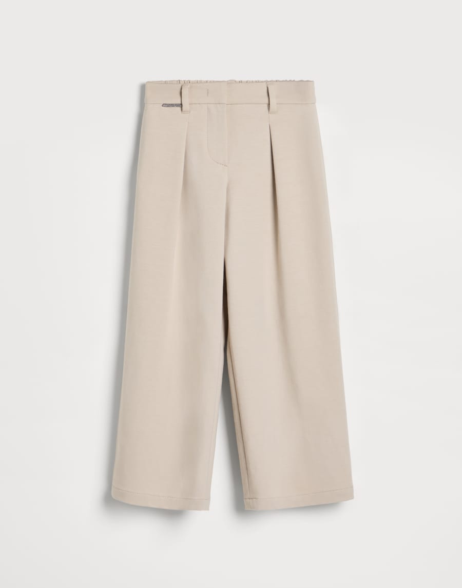 French terry A-line trousers Beige Girls - Brunello Cucinelli